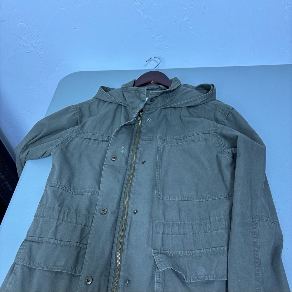 Universal Thread Women's Medium Full Zip Hooded Army Military Green Jacket - Picture 4 of 10